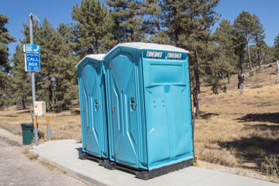 portable toilets outdoors